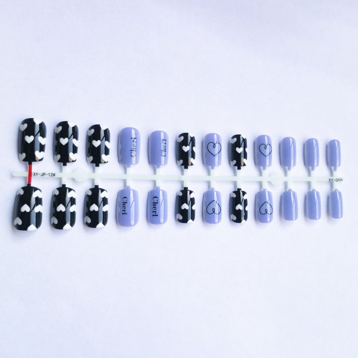 Artistic Heart and Text Nail Art Kit