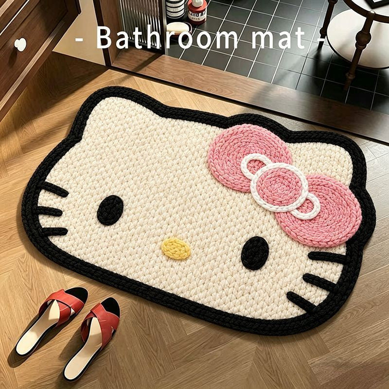Bear-Shaped Plush Bathroom Mat