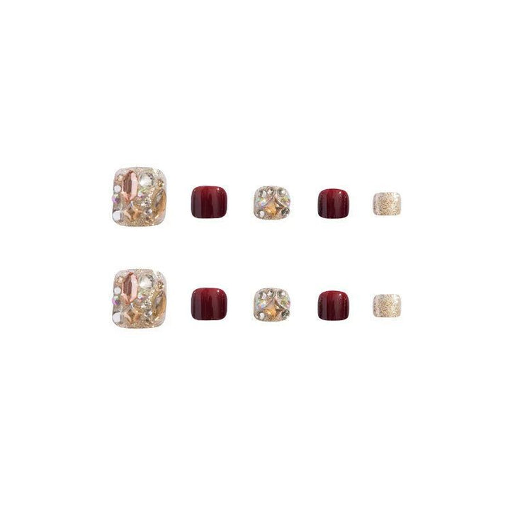 Premium Crystal-Embellished Toe Nail Art Kalsten