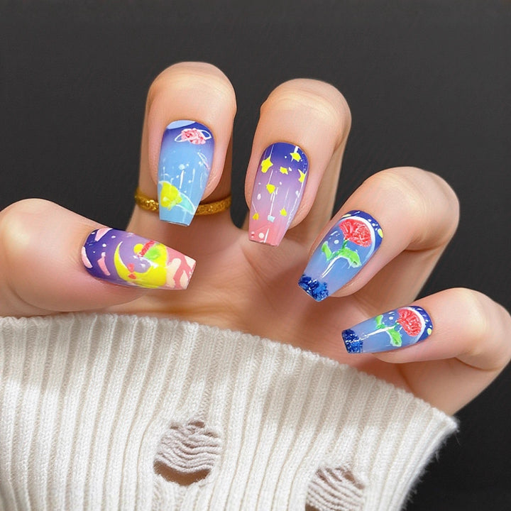 Nail set with elegant glitter design Kalsten