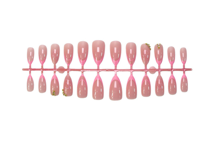 Artificial nail set with elegant heart and glitter decoration Kalsten