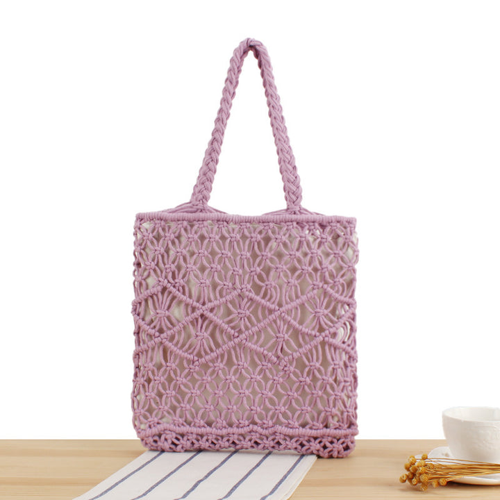 Hand-knitted tote bag with geometric patterns Kalsten