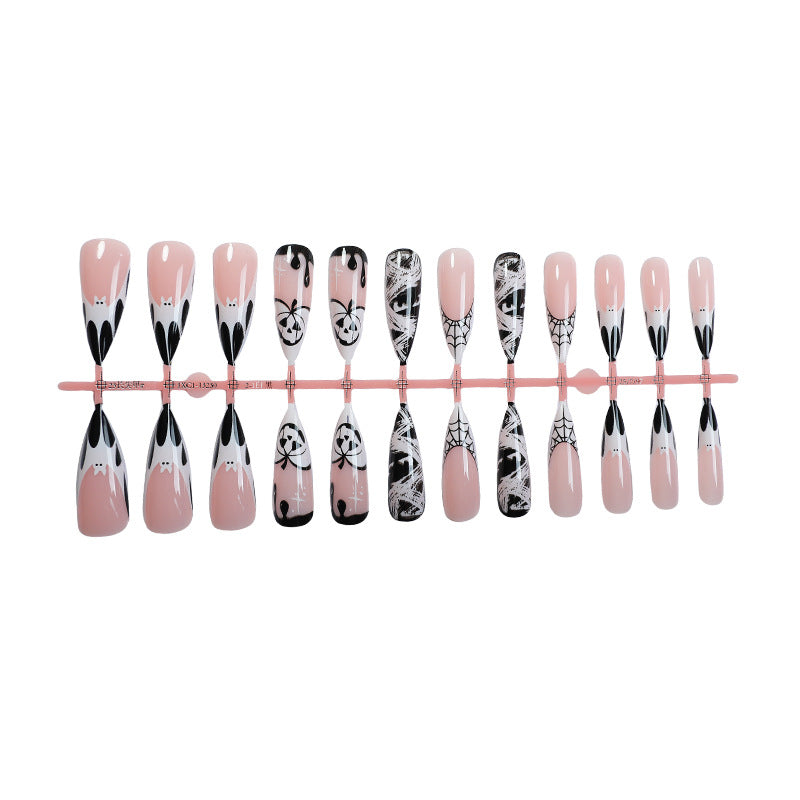 Artistic Halloween-Themed Press-On Nail Art Set kalsten