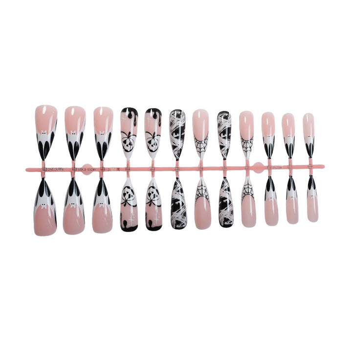 Artistic Halloween-Themed Press-On Nail Art Set kalsten