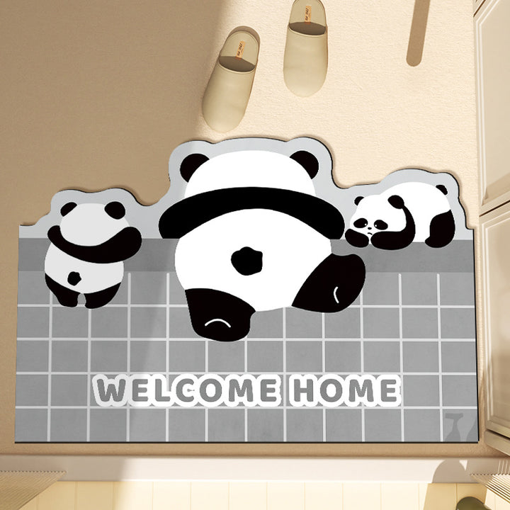 Panda-Themed Welcome Mat