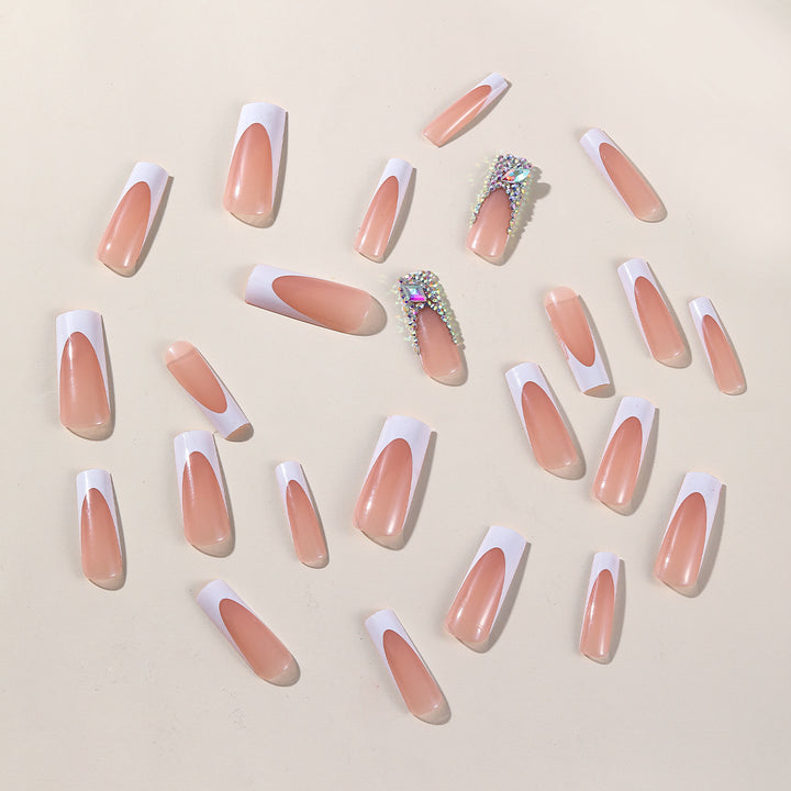 Elegant French Tip Acrylic Nail Set Kalsten