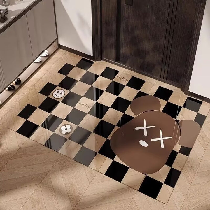 Playful Smiley Face Decorative Mat