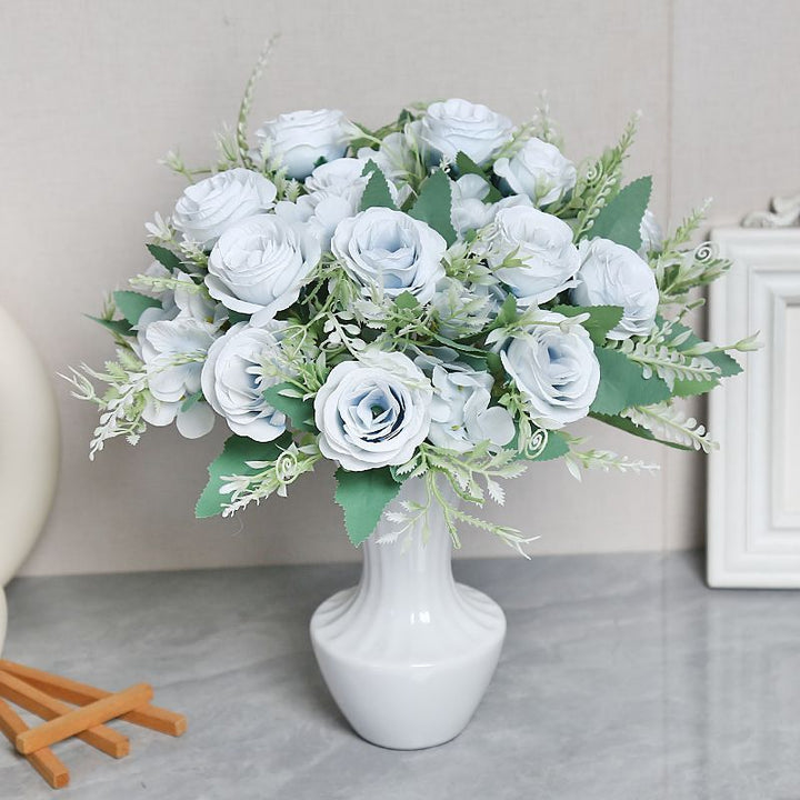 Lifelike Floral Arrangement in Modern Vase