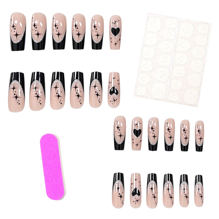 Elegant Heart-Embellished Nail Art Enhancements Kalsten