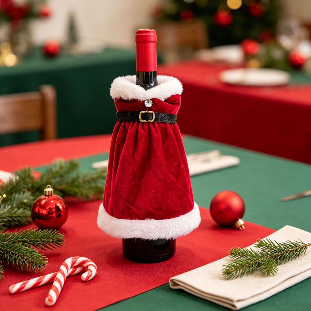 Christmas bottle wrapping