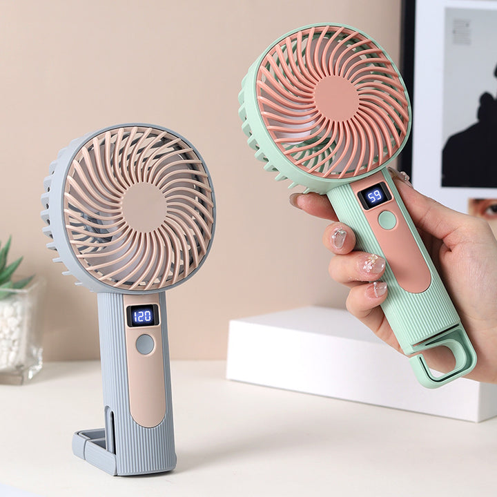 Unisex Handheld Fan with LED Display and Ergonomic Handle Kalsten