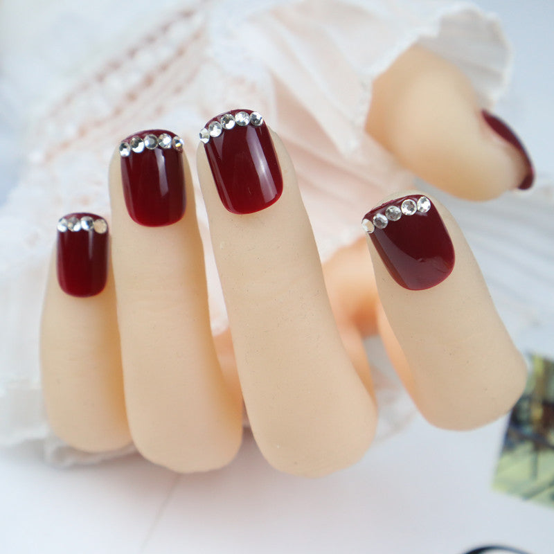 Elegant Rhinestone-Embellished Press-On Nails