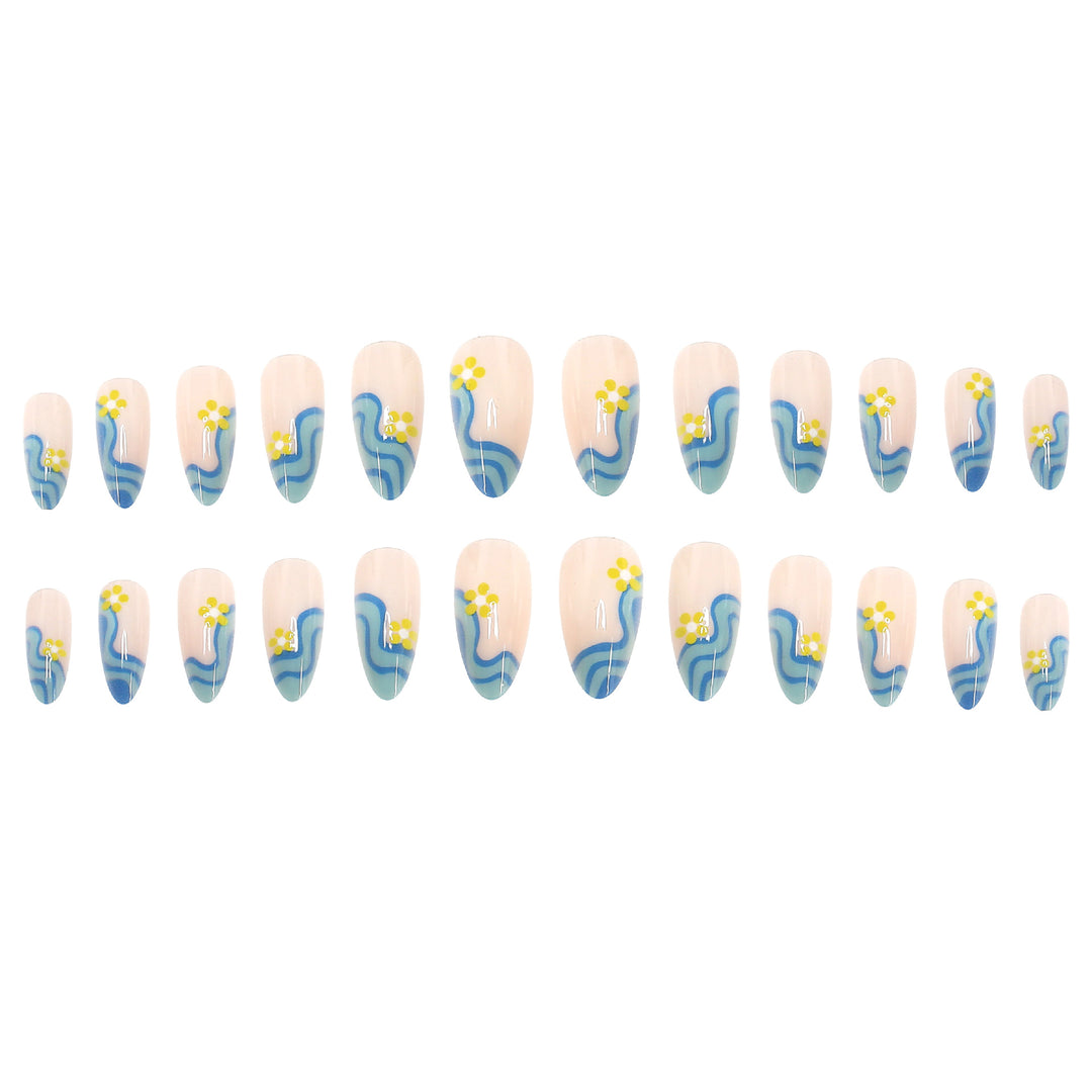 Artistic Floral Press-On Nails