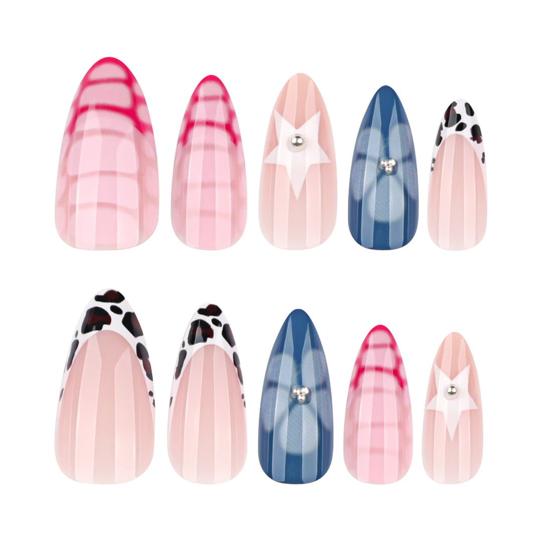 Artistic stiletto nails with unique 3D design Kalsten
