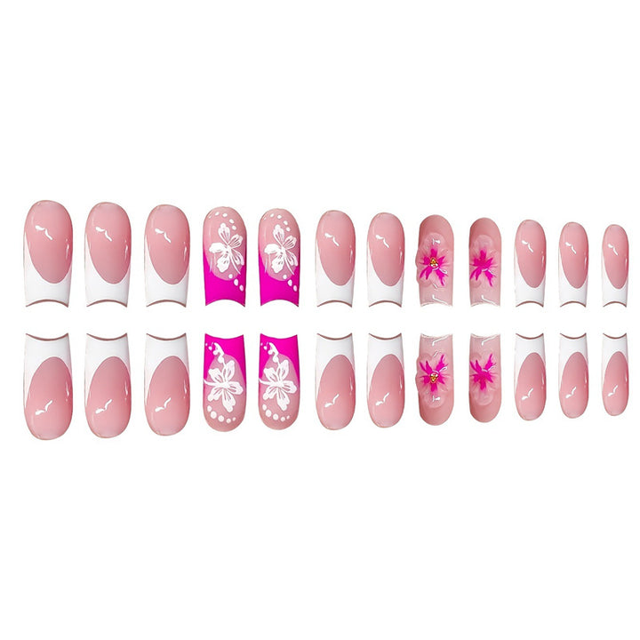 Floral Accent Decorative Press-On Nails Kalsten