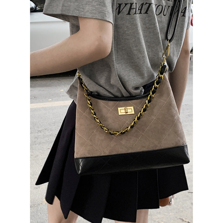 Quilted Suede Hobo Handbag Kalsten