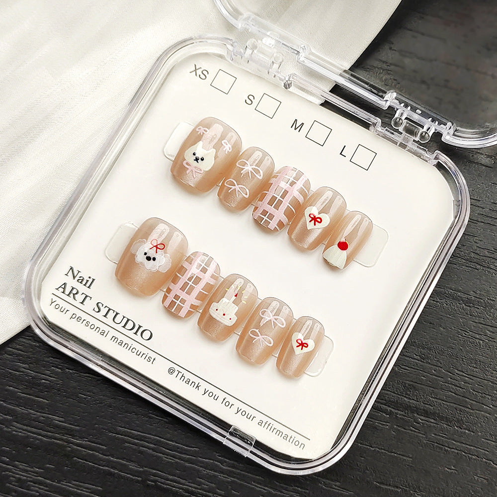 Glamorous Artificial Nails with Shimmering Design Kalsten