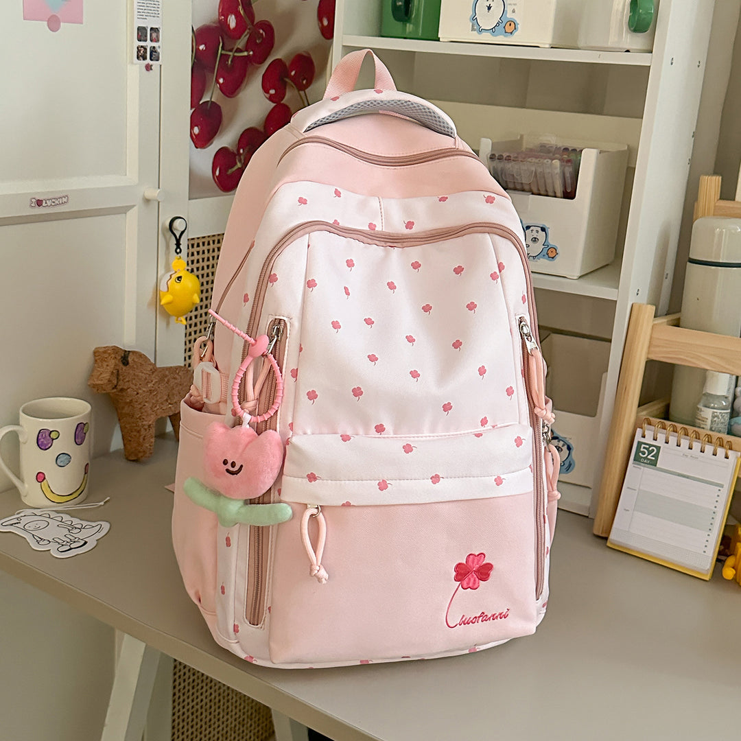 Playful Floral-Themed School Backpack Kalsten
