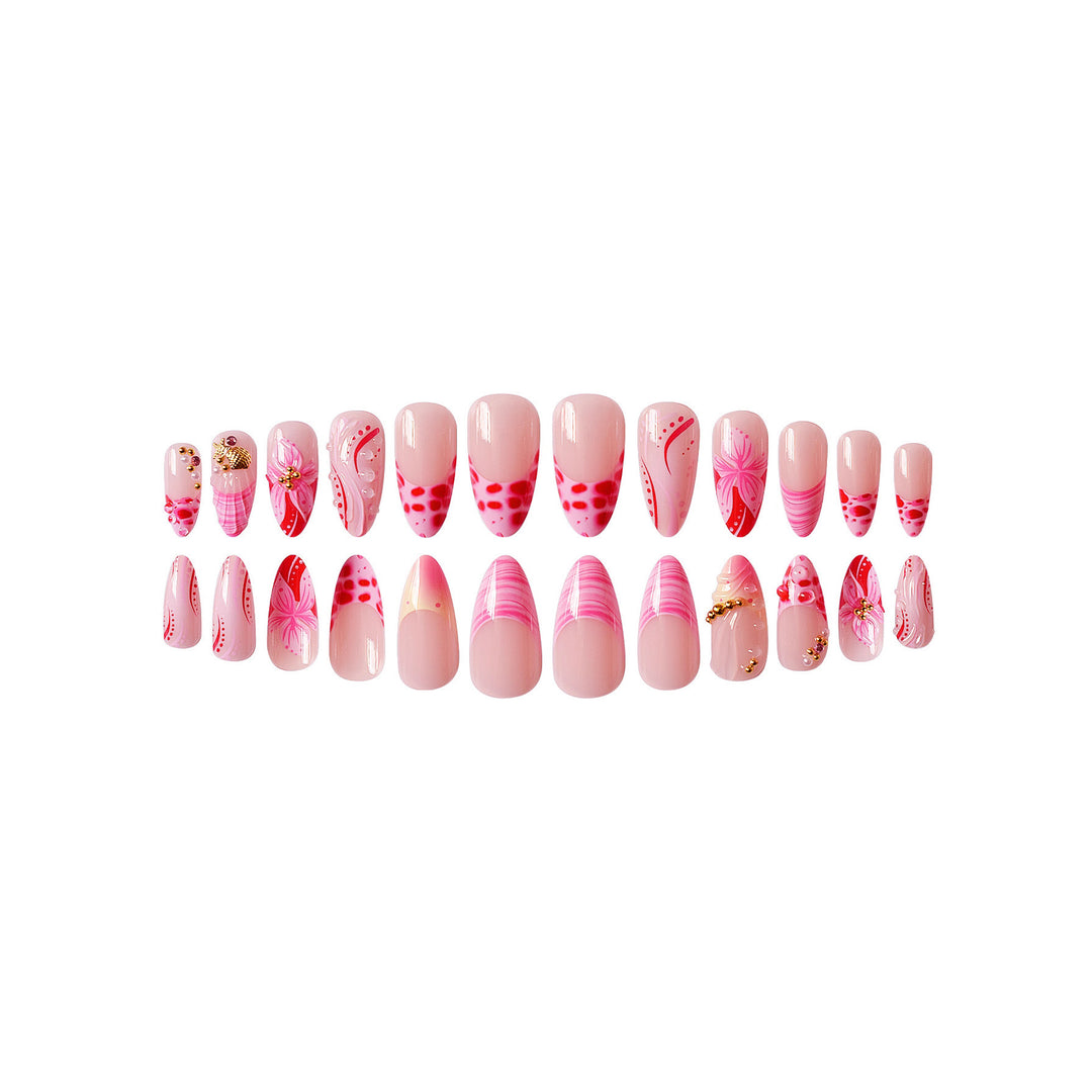 Floral Design Stiletto Press-On Nails Kalsten