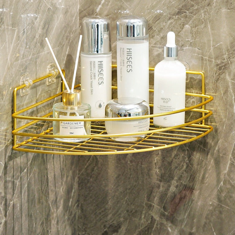 Corner shower storage basket