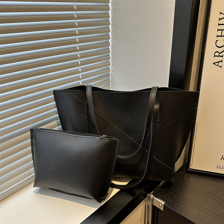Structured Leather Tote Bag