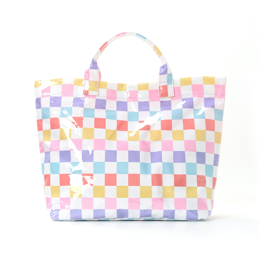 Beach bag with colorful check pattern and water-repellent coating Kalsten