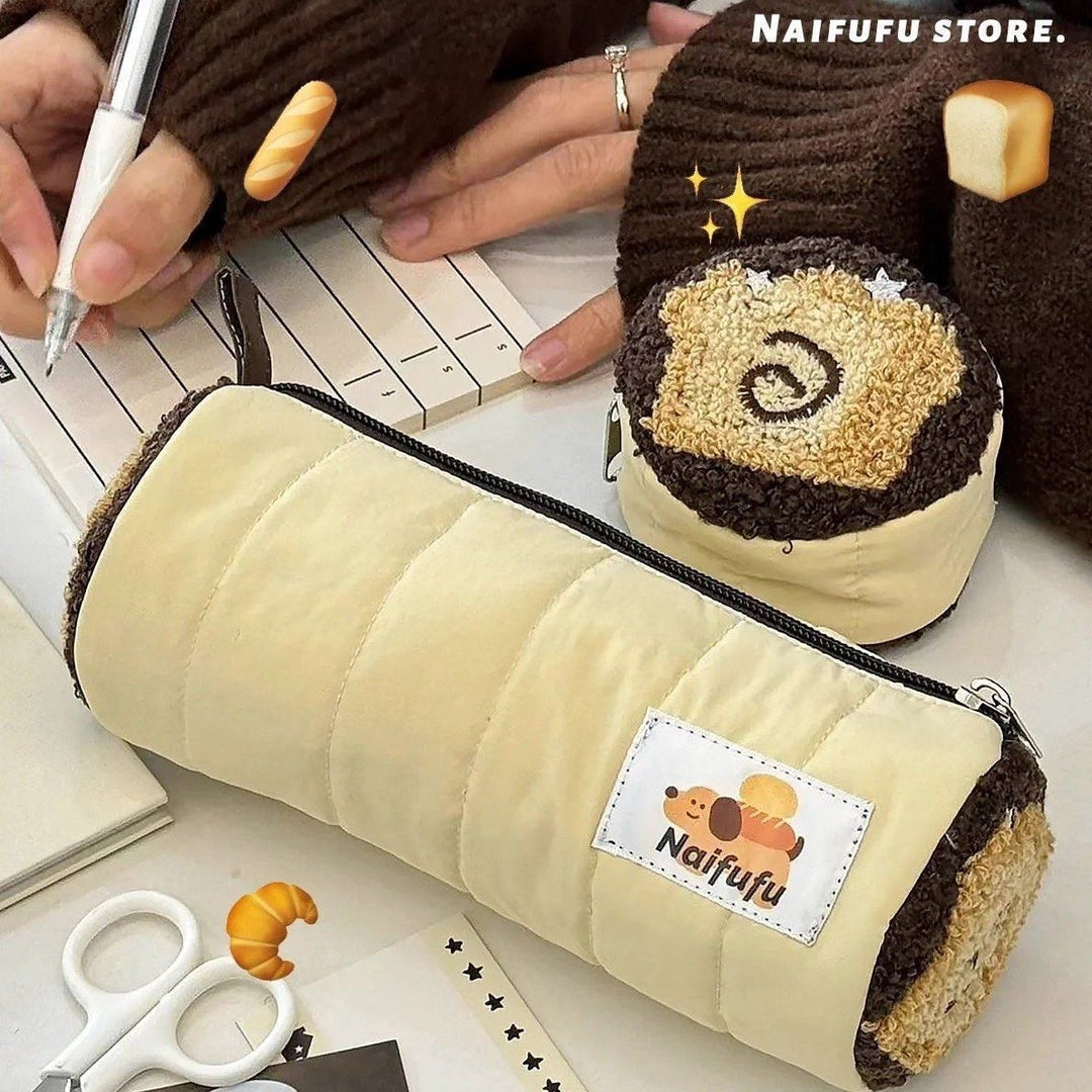 Quilted Cat-Themed Pencil Pouch
