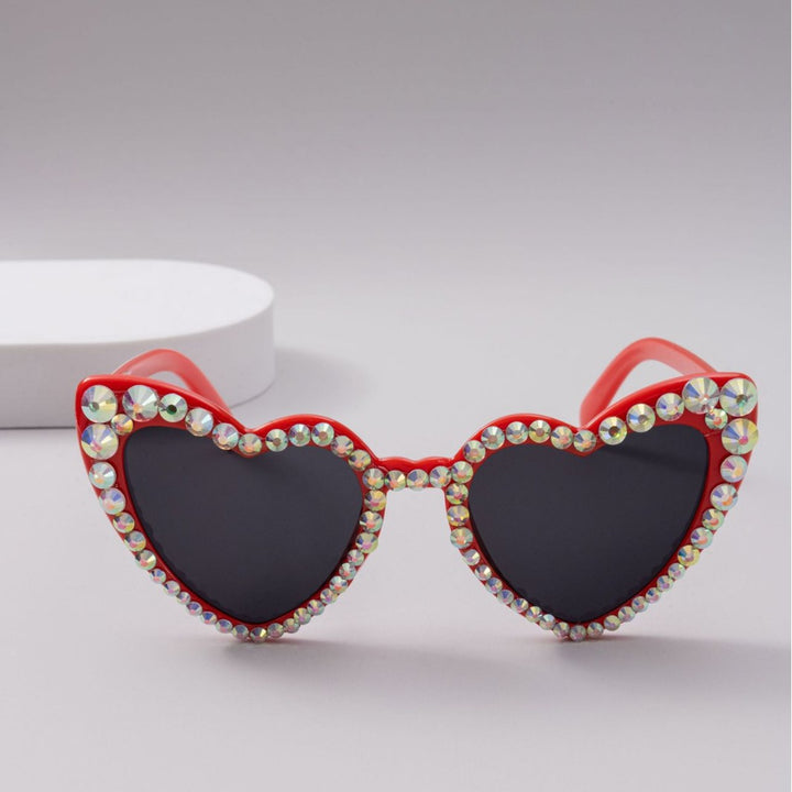 Women's Heart-Shaped Sparkle Sunglasses Kalsten