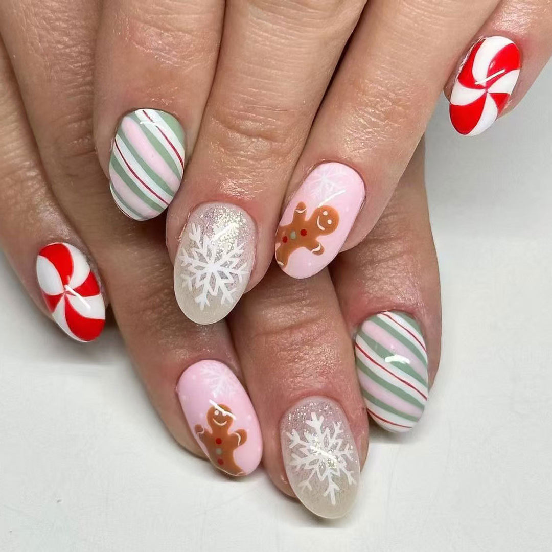Festive Gingerbread Nail Art Set