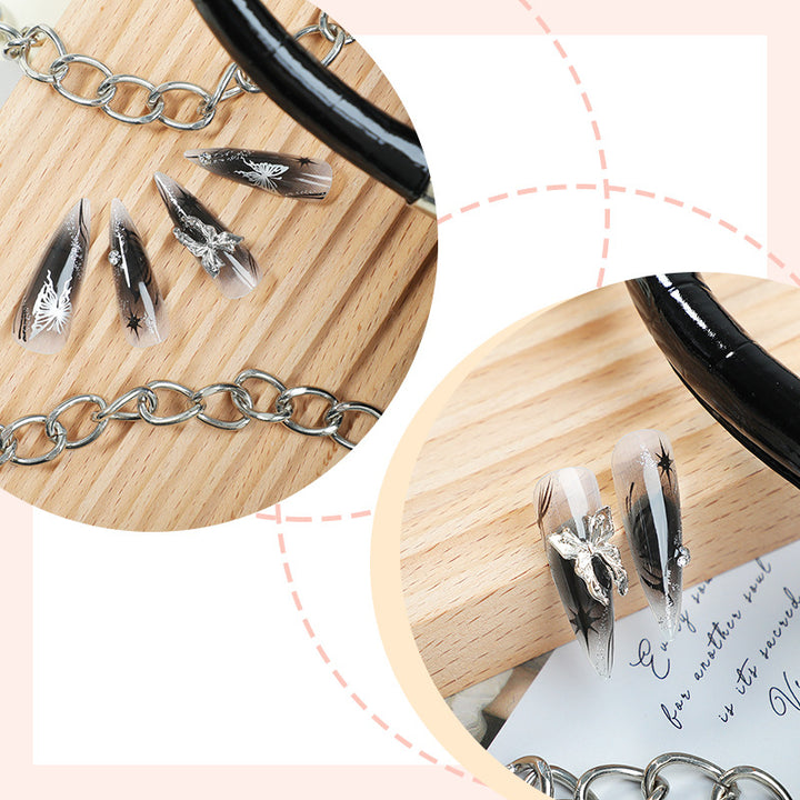 Artistic Short Press-On Nail Set with Floral and Graphic Designs kalsten