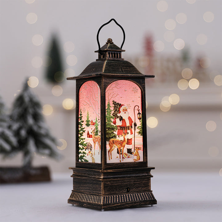 Decorative Lantern with Holiday Scenes
