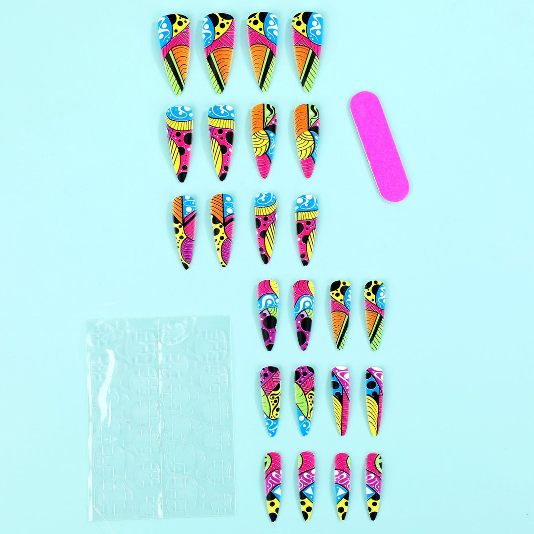Creative Nail Art with Colorful Design Kalsten
