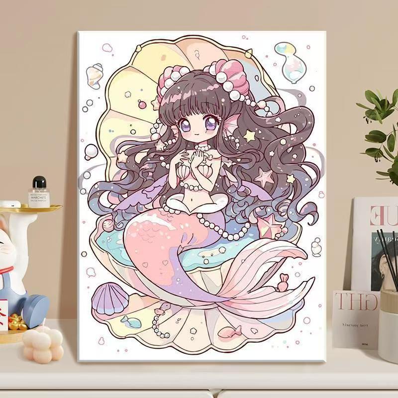Anime-Inspired Mermaid Illustration Canvas Art Kalsten