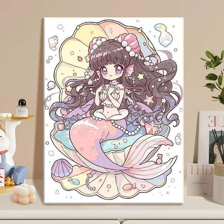 Anime-Inspired Mermaid Illustration Canvas Art Kalsten