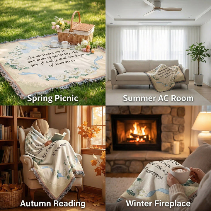 Artistic Floral Tapestry Blanket