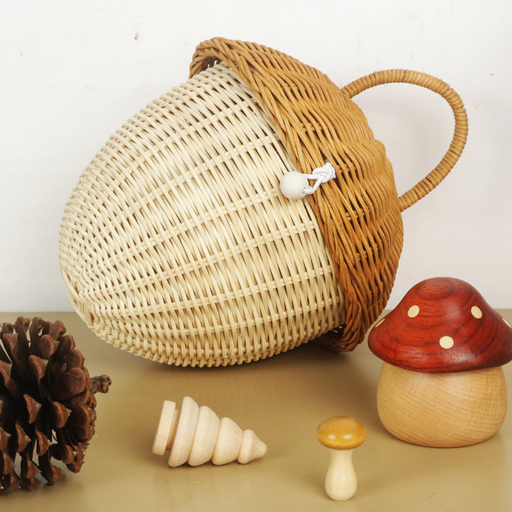 Fun Mushroom-Shaped Woven Storage Basket Kalsten