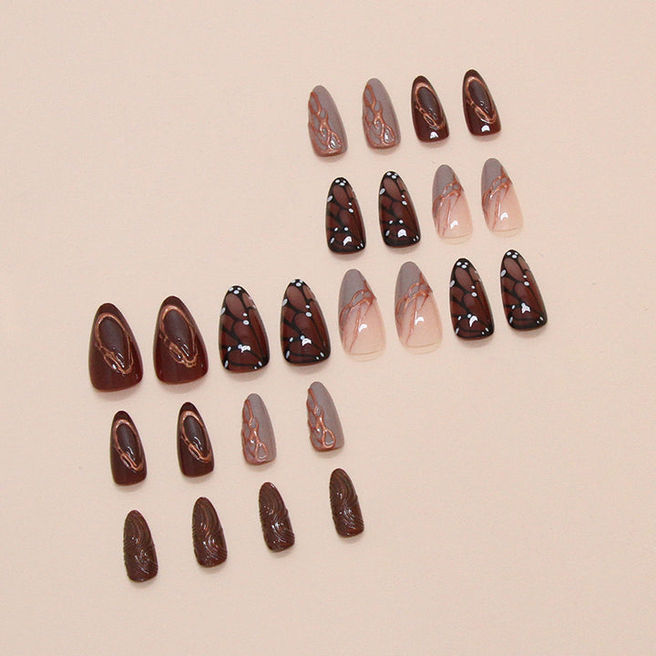 Artistic Nail Design Set with Abstract Patterns