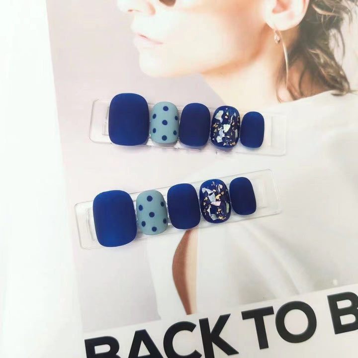 Matte Press-On Nail Set with Decorative Accents