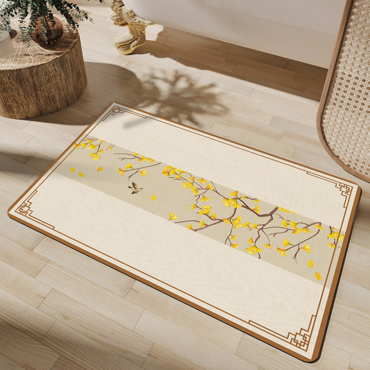 Artistic Floral Bath Mat Kalsten