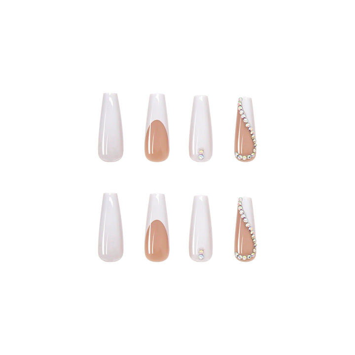 Artificial Nail Set with Elegant Rhinestone Decorations Kalsten