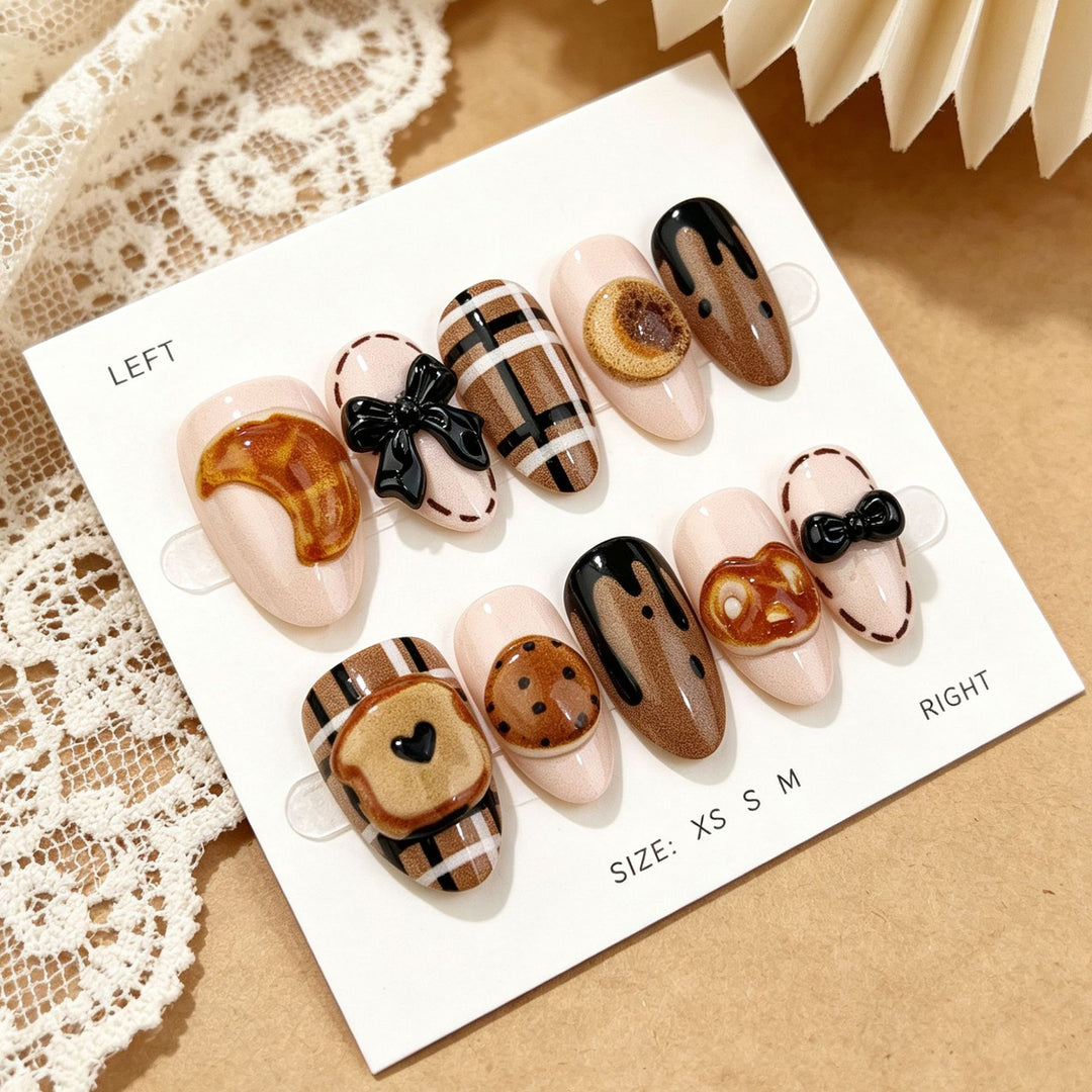 Artistic Gourmet Food-Themed Press-On Nails
