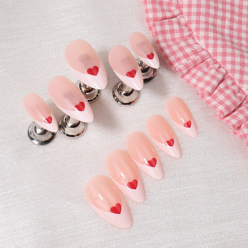 Heart-Pattered Press-On Nail Art Kalsten