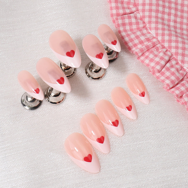 Heart-Pattered Press-On Nail Art Kalsten
