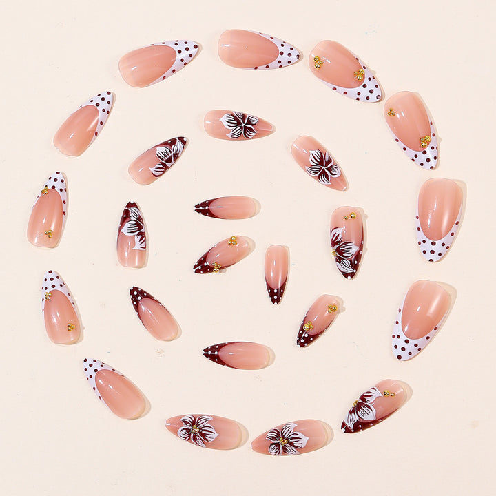 Floral Accent Acrylic Nail Art Extensions Kalsten