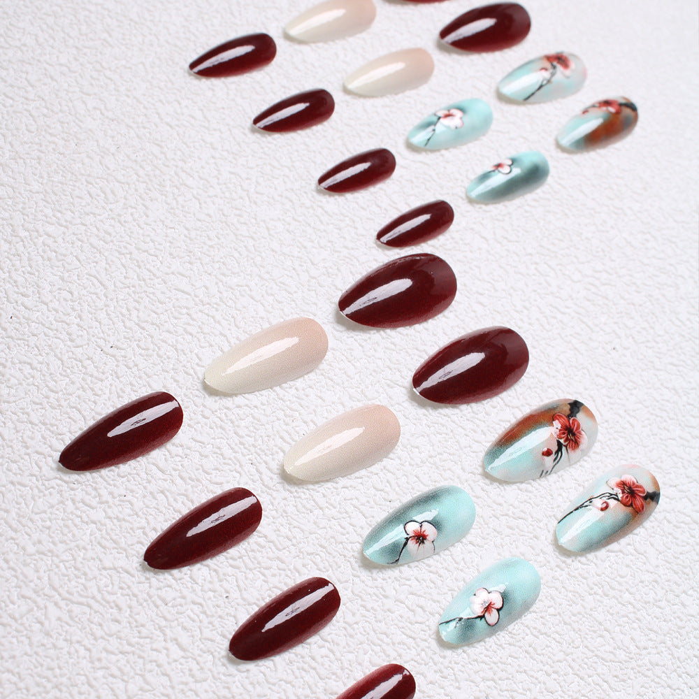 Artistic Floral Press-On Nail Designs Kalsten