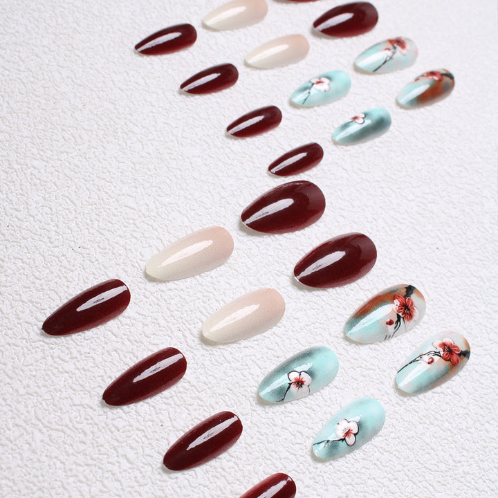 Artistic Floral Press-On Nail Designs Kalsten