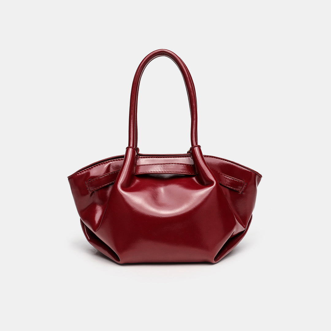 Chic Structured Handheld Satchel with Lock Detail