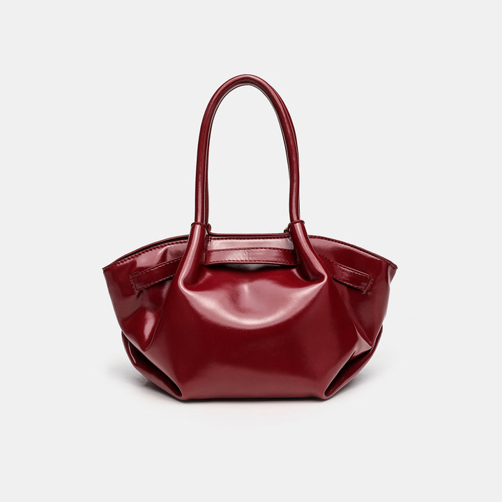 Chic Structured Handheld Satchel with Lock Detail