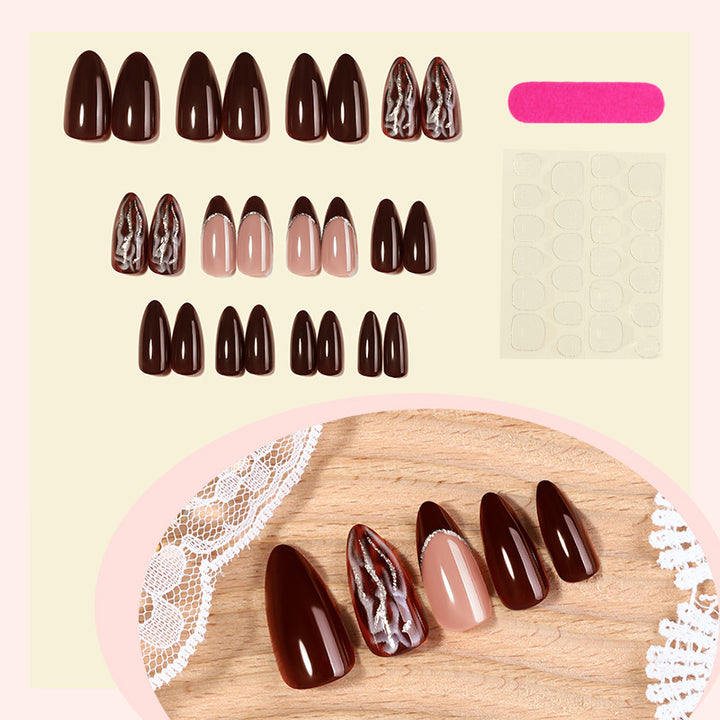Luxurious Press-On Nail Set with Decorative Accents Kalsten