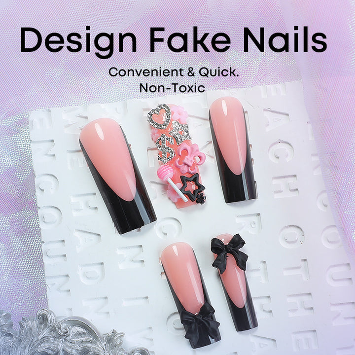 Artificial nail set with elegant accents and creative design Kalsten